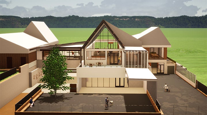 Rendering of the Best Friends Pet Resource Center from the back